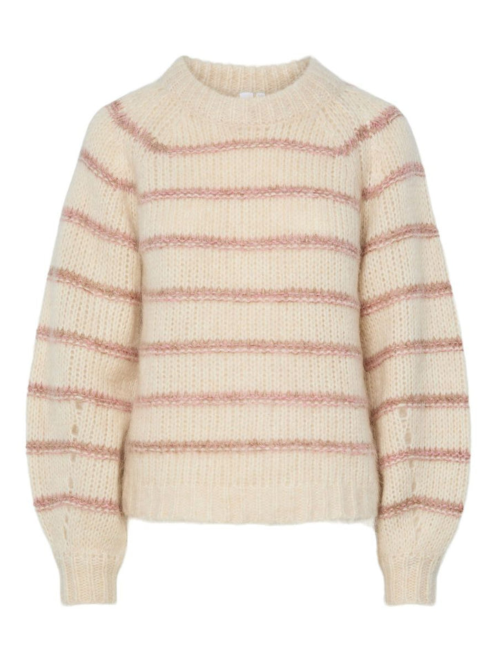 Chima Wool Blend Knit Pullover - Off-White med striper