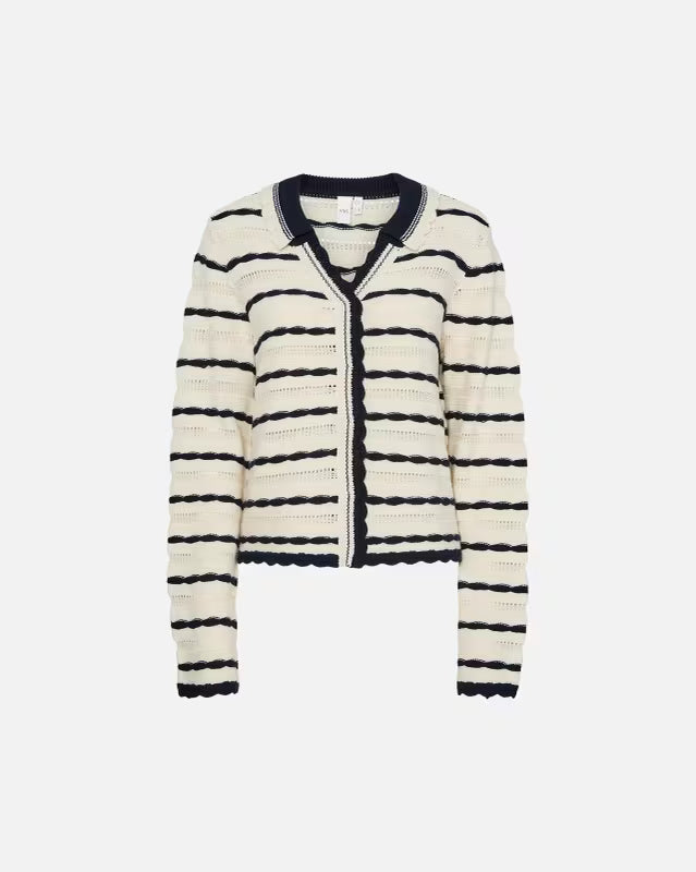 Maddy Knit Cardigan - Birch/navy