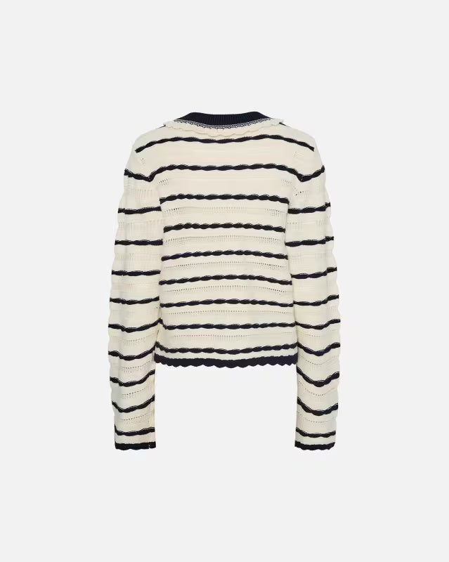 Maddy Knit Cardigan - Birch/navy