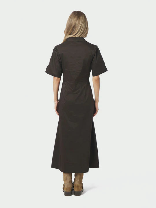 Baia Poplin Dress - Chocolate Brown - Kjoler - Helt Dilla AS