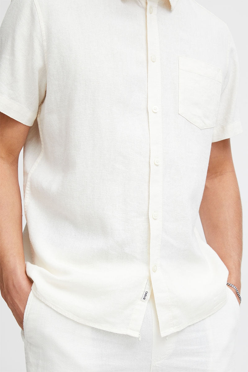 Allan SS Linen Shirt - White - Herre - Helt Dilla AS