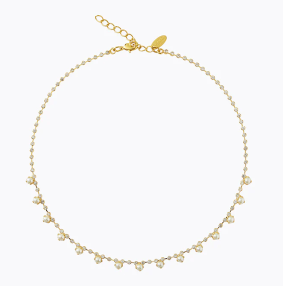 Lily Necklace Gold Pearl