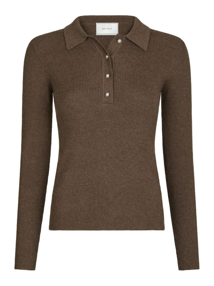 Panama knit blouse - brown - Genser - Helt Dilla AS