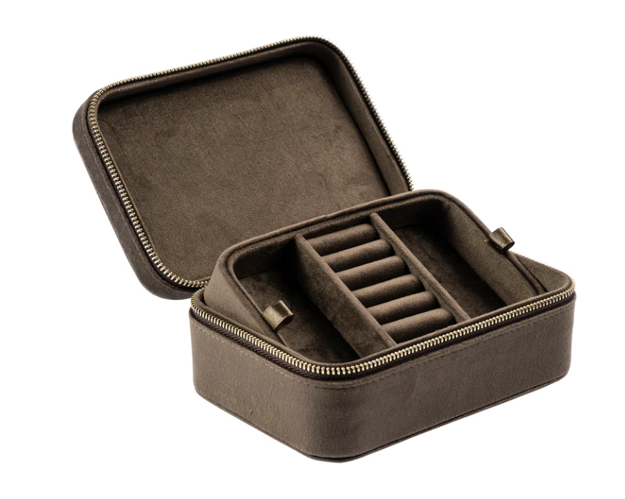 Velvet Jewellery Box - Chocolate Brown