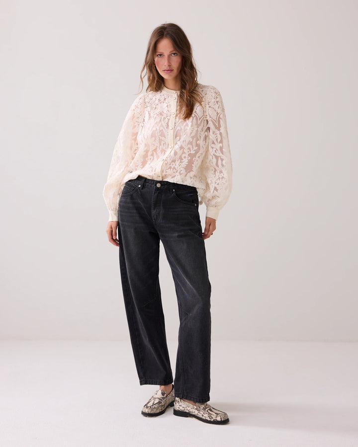 Sheer Lace Blouse - Ivory - Bluser - Helt Dilla AS