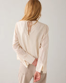 PLEATED TOP WITH SHEEN - Ivory - Bluser - Helt Dilla AS