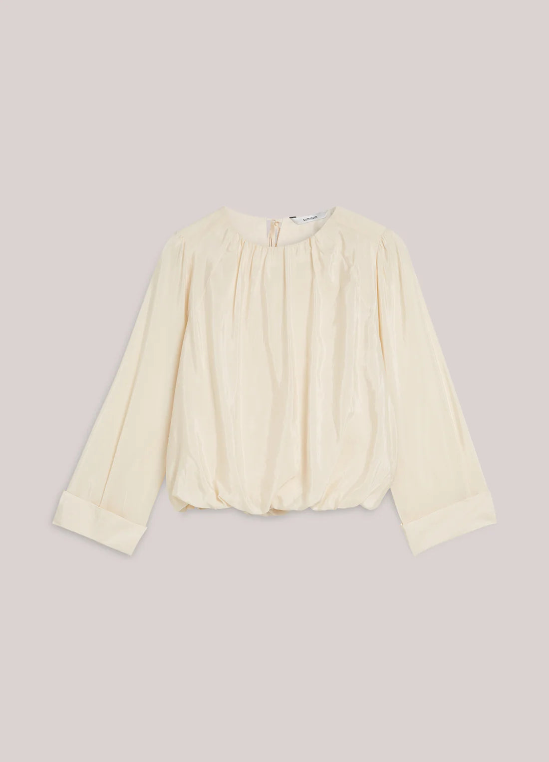 PLEATED TOP WITH SHEEN - Ivory - Bluser - Helt Dilla AS
