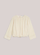 PLEATED TOP WITH SHEEN - Ivory - Bluser - Helt Dilla AS