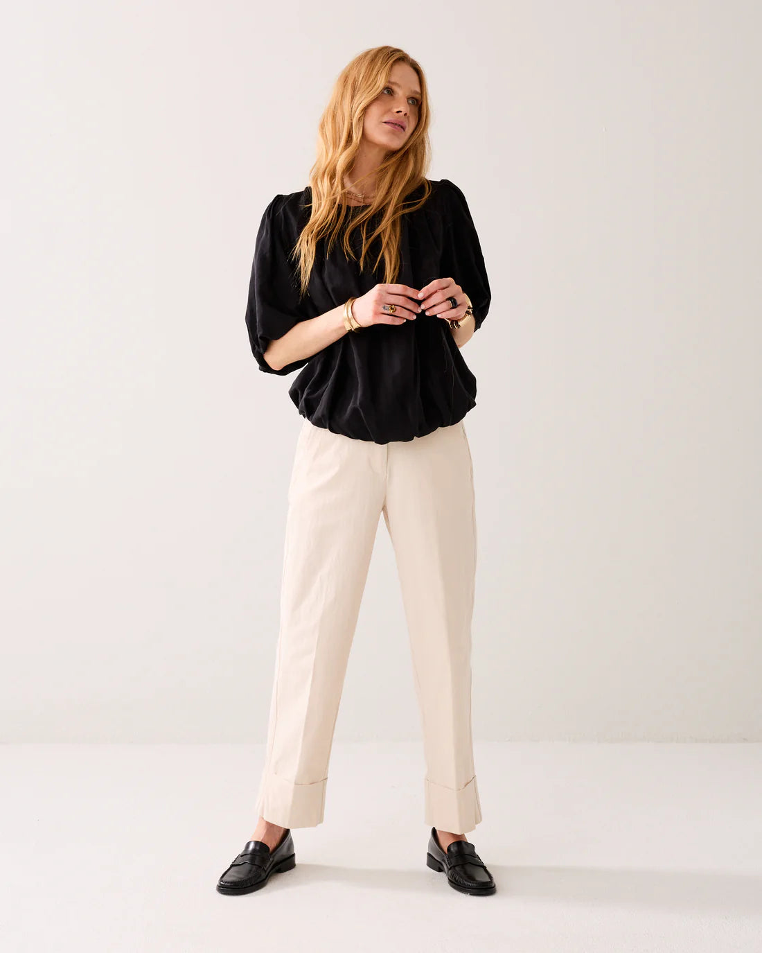 SHINY PLEATED TOP - black - Bluser - Helt Dilla AS
