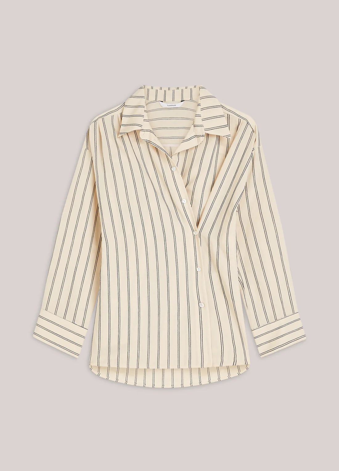 Adjustable Blouse With Chenille Stripe - Beige/Blå - Bluser - Helt Dilla AS