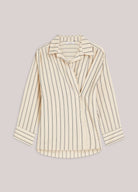 Adjustable Blouse With Chenille Stripe - Beige/Blå - Bluser - Helt Dilla AS