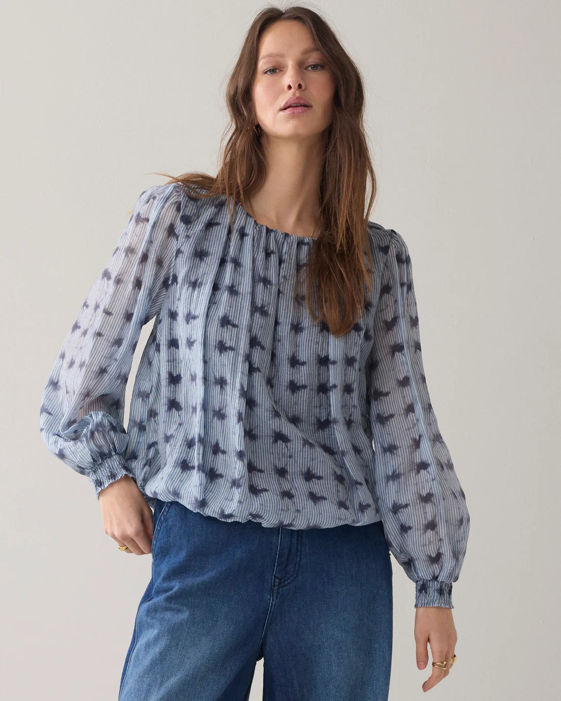 Top Tie Dye Stripe - Soft Blue - Bluser - Helt Dilla AS