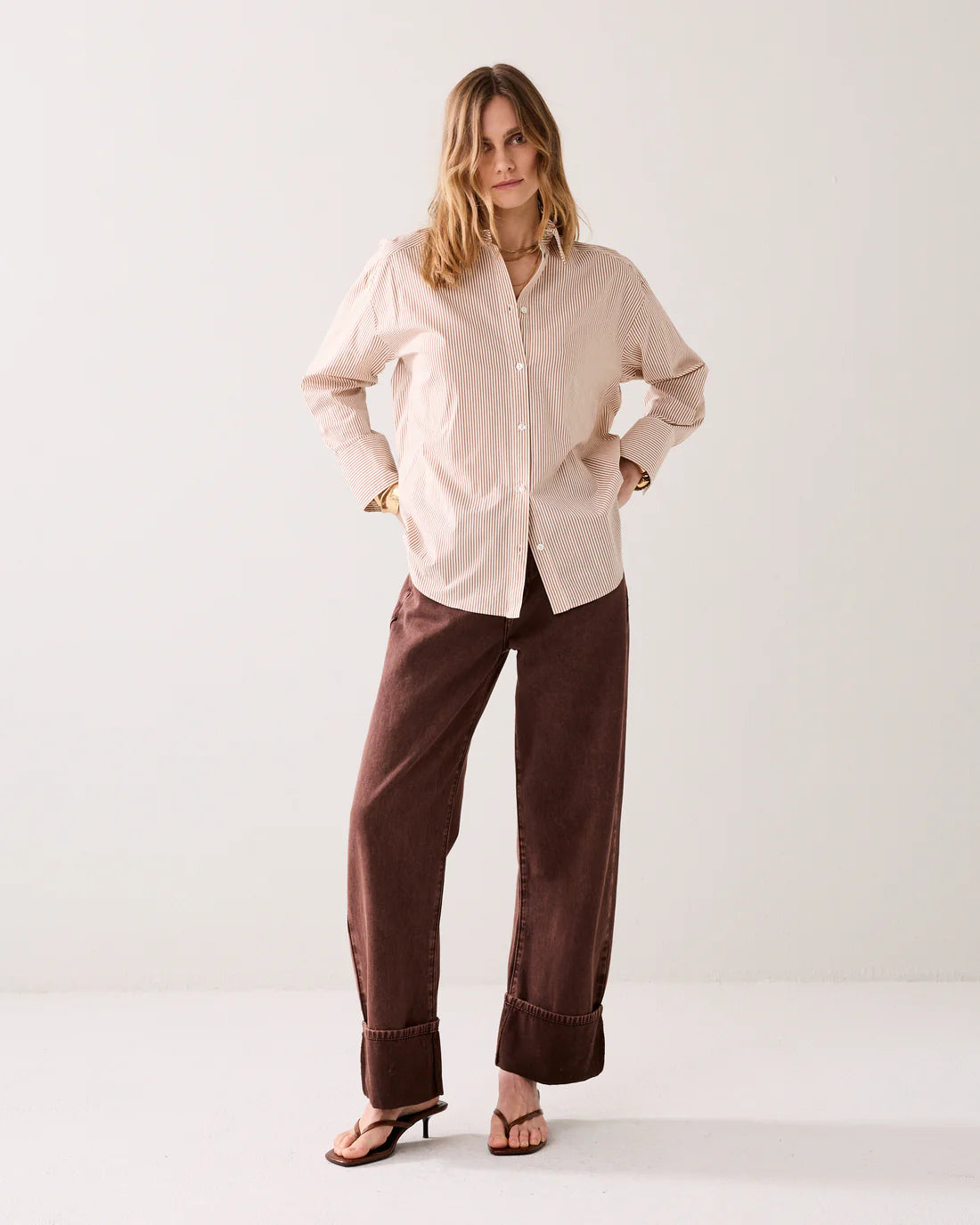 SHIRT BLOUSE IN A FABRIC BLEND - multicolor - Skjorter - Helt Dilla AS