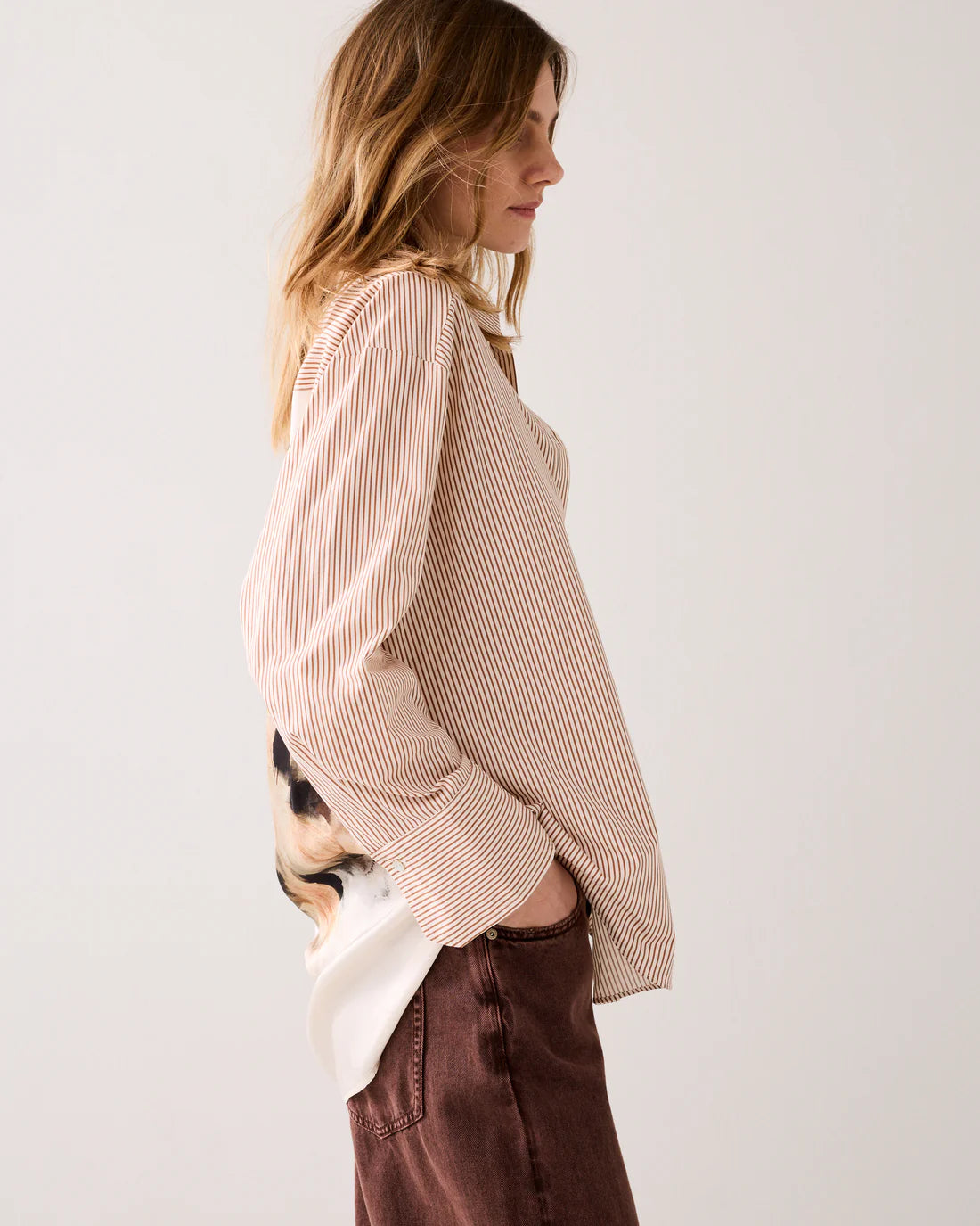 SHIRT BLOUSE IN A FABRIC BLEND - multicolor - Skjorter - Helt Dilla AS