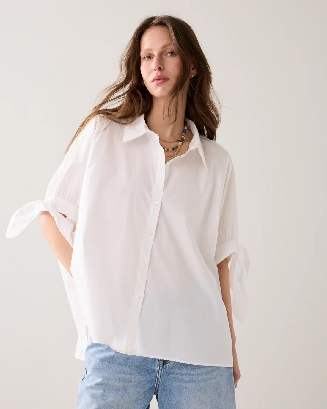 SUPER-WIDE SHIRT BLOUSE - White - Skjorter - Helt Dilla AS