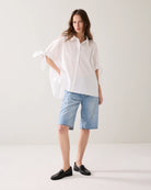 SUPER-WIDE SHIRT BLOUSE - White - Skjorter - Helt Dilla AS