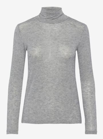 Woola LS High Neck top - Med Grey Mel - Singlet, Topper & T-skjorter - Helt Dilla AS
