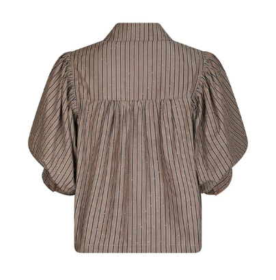 Etta Soft Stripe Stone Shirt - Brown - Skjorter - Helt Dilla AS