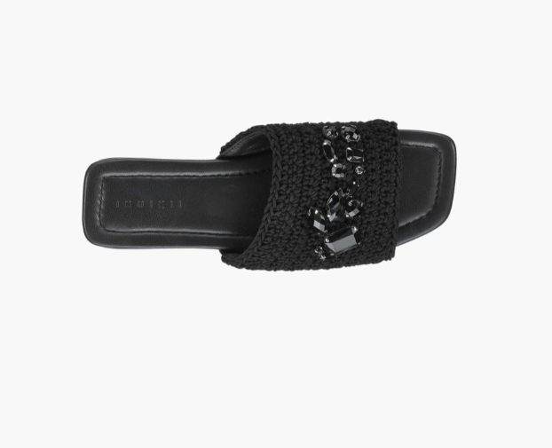Woven strap stones - black