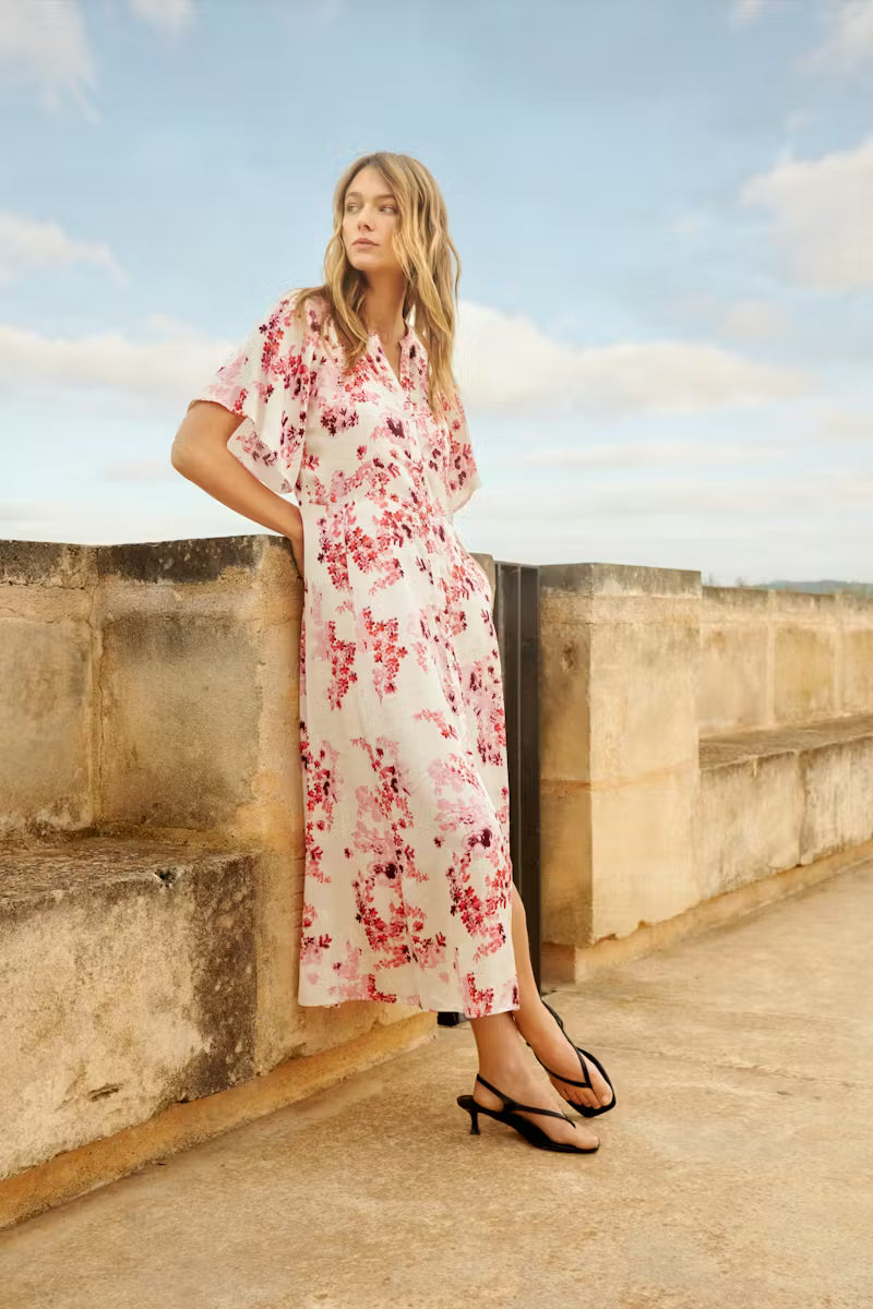 Alaja Dress - Pink Shadow Flower Print - Kjoler - Helt Dilla AS