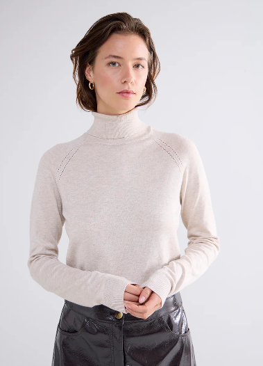 Turtleneck jumper - Iviory - Genser - Helt Dilla AS