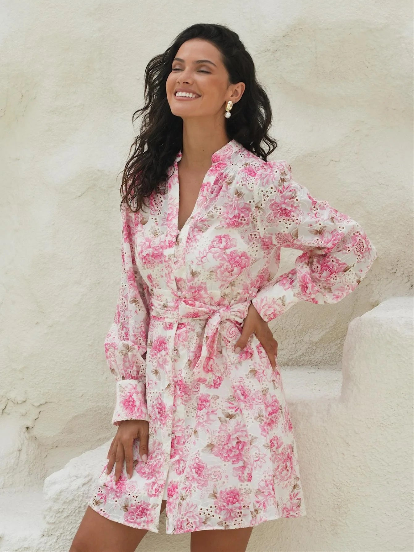 LENNA MINI DRESS - PEONY POP PINK - Kjoler - Helt Dilla AS