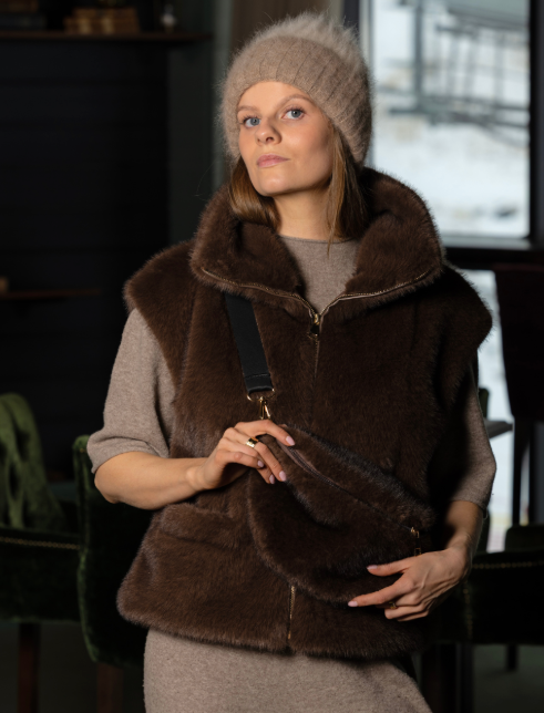 Geilo Bum Bag fuskepels veske - Svart