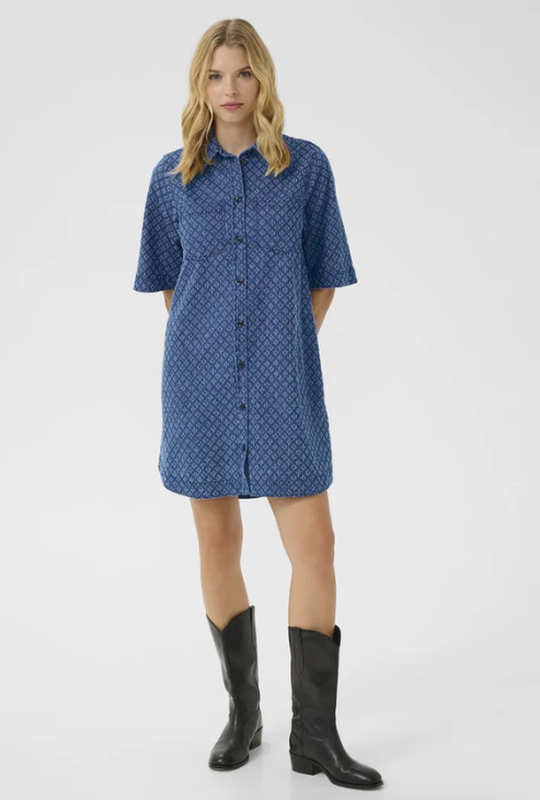 Sardia Kjole - Ditressed Blue Denim - Kjoler - Helt Dilla AS