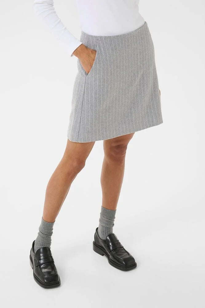 Sissa skirt - Medium Grey Pinstripe - Skjørt - Helt Dilla AS