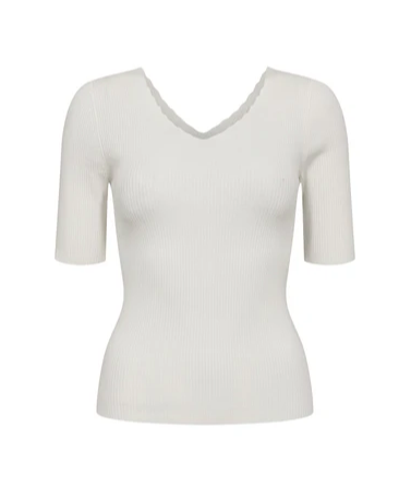 NuAyelet SS Pullover Cropped - Cloud Dancer - Topp - Helt Dilla AS