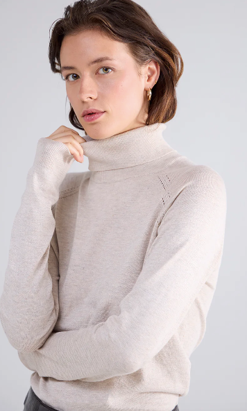 Turtleneck jumper - Iviory - Genser - Helt Dilla AS