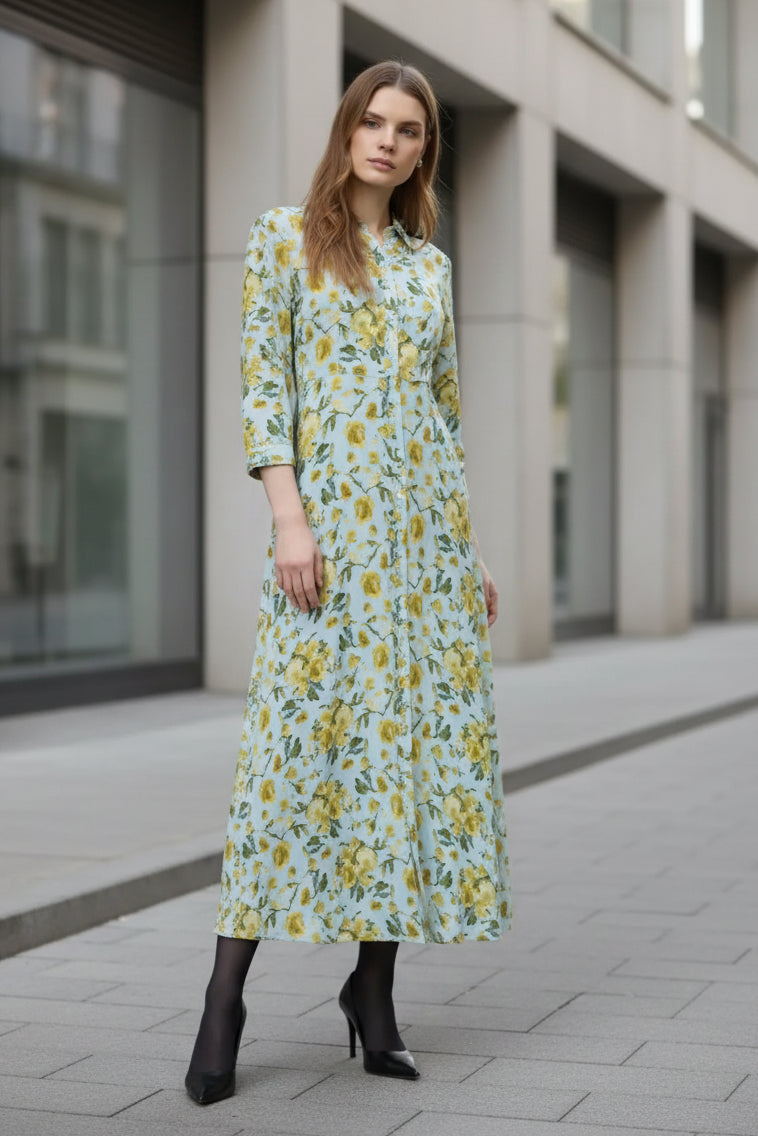 Savanna Long Shirt Dress - Skyway / Matira - Kjoler - Helt Dilla AS