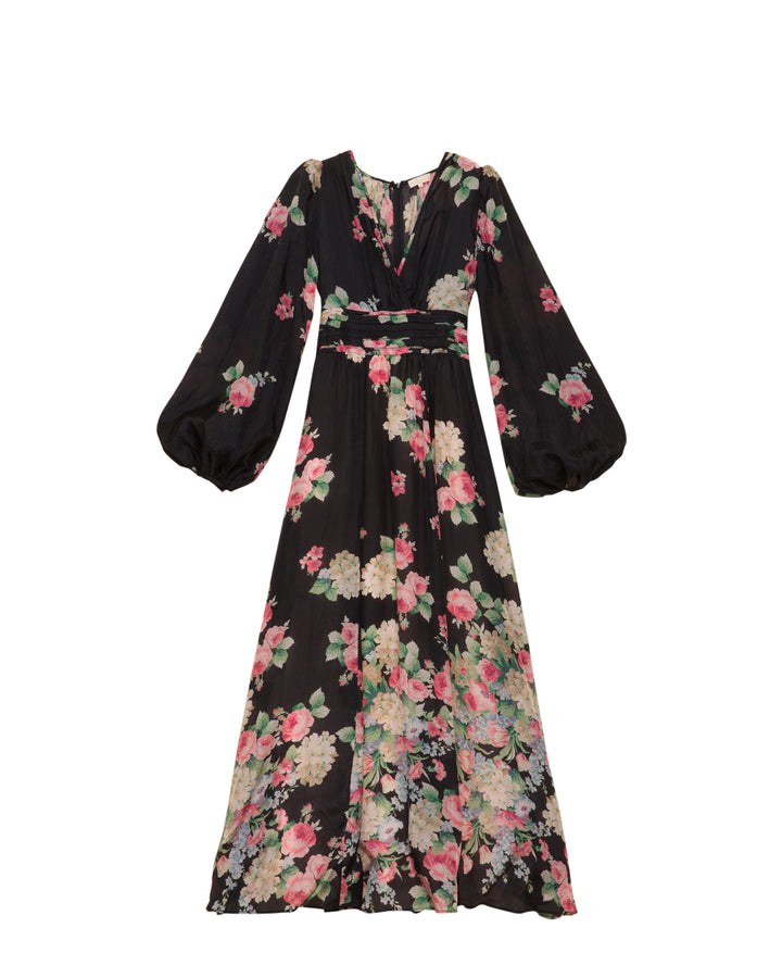 Cupro Rouching Gown - Flower Market