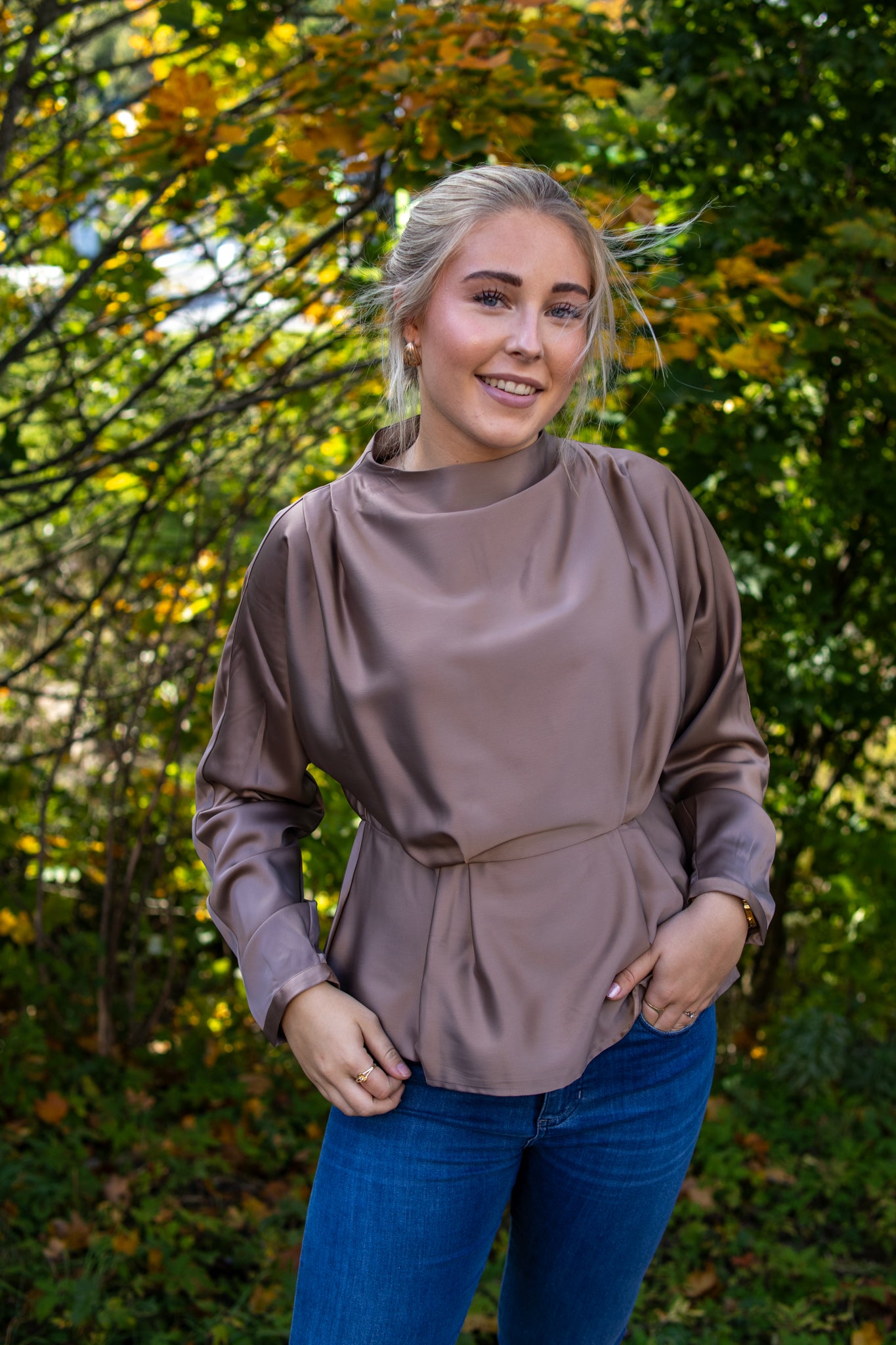 YasPella LS Funnel  neck top - fungi - Bluser - Helt Dilla AS
