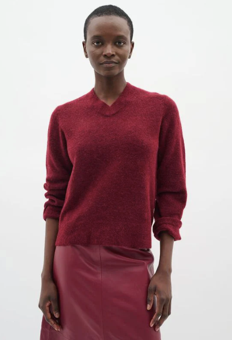 Guni V-neck - Granite Cabernet