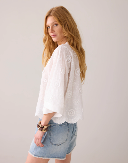 Blouse 3D Flower - Hvit