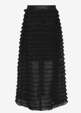 Kira HW tulle long skirt - svart