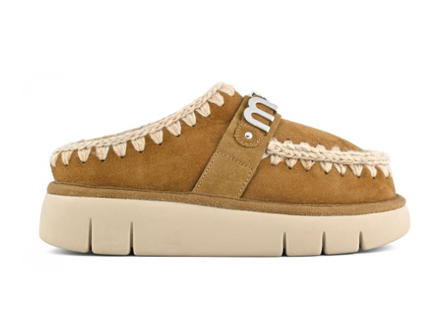 Bounce Clog Metal Logo - Cognac Suede