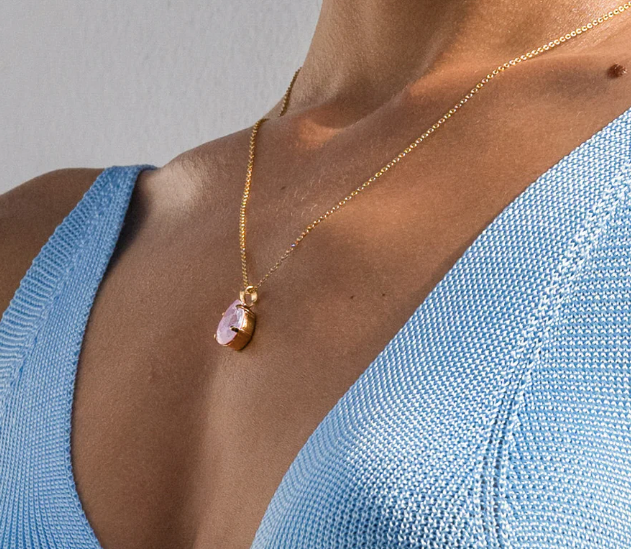 Mini drop necklace gold - Soft Pink - Tilbehør - Helt Dilla AS