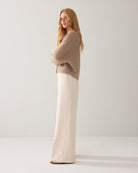 FOAM WIDE-LEG TROUSERS - ivory - Bukser - Helt Dilla AS