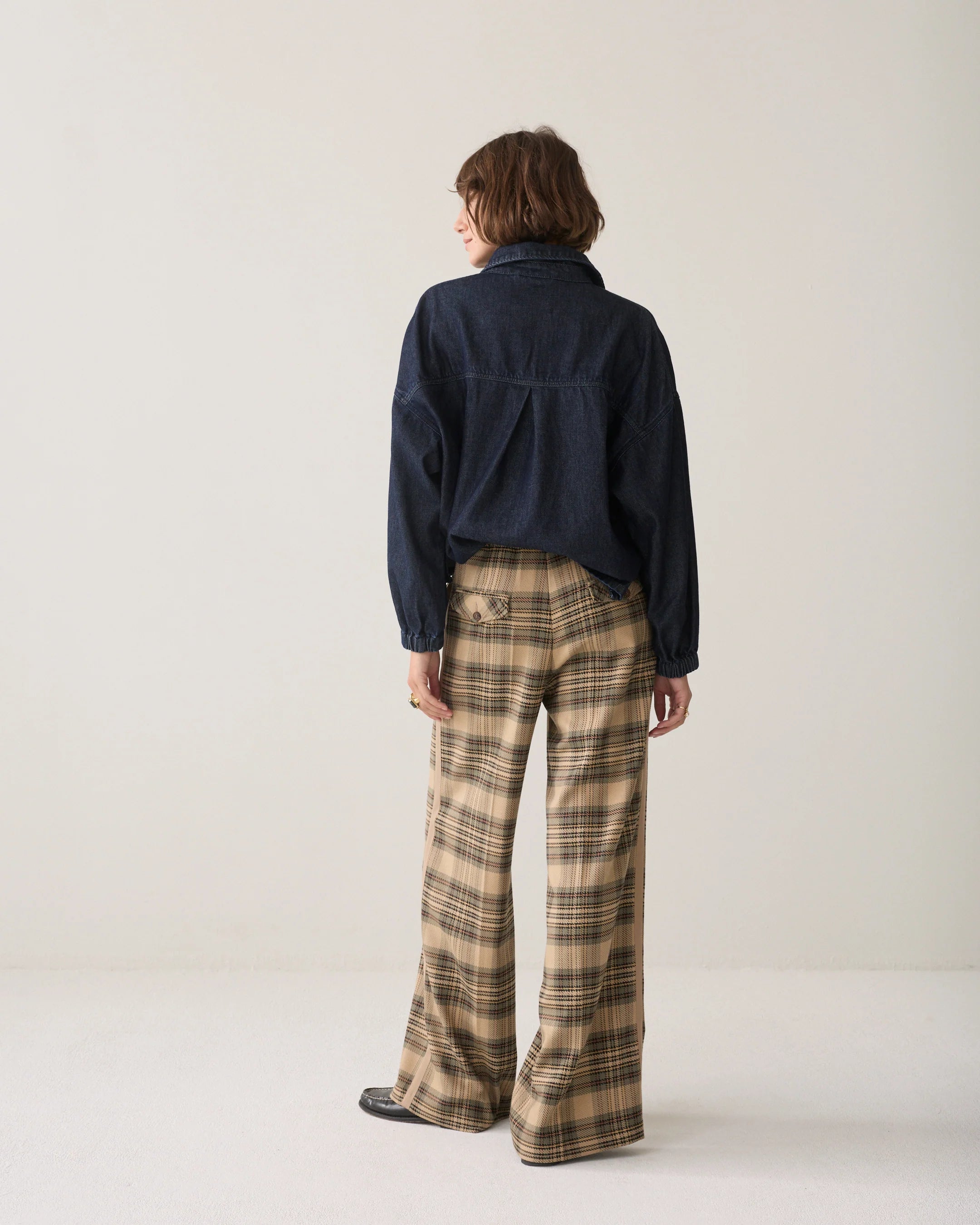 Wide Check Trousers - Multicolor - Bukser - Helt Dilla AS