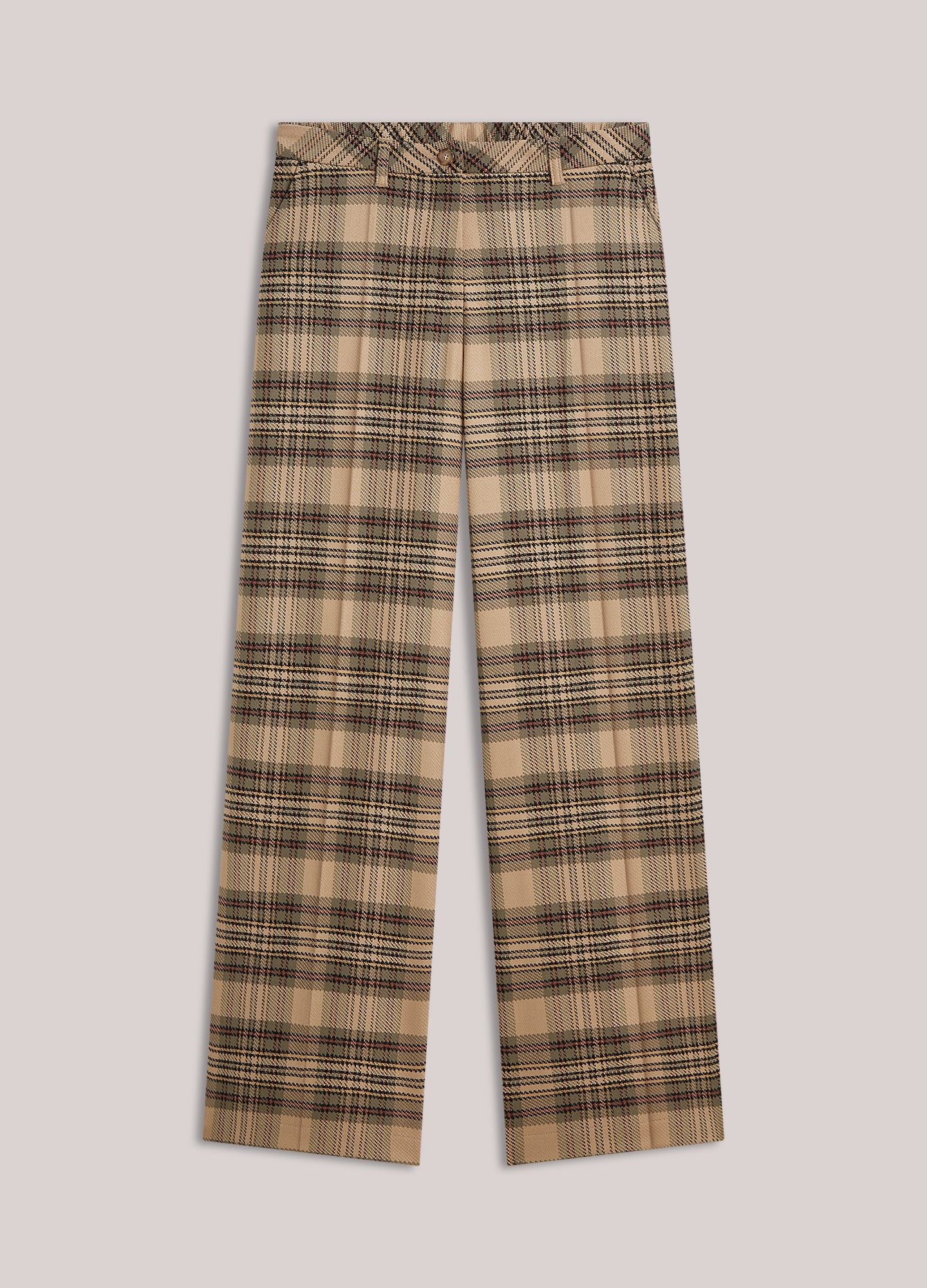 Wide Check Trousers - Multicolor - Bukser - Helt Dilla AS