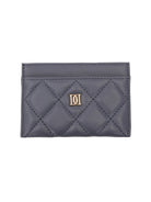 Leather Quilted Card Holder - Navy blue - Tilbehør - Helt Dilla AS