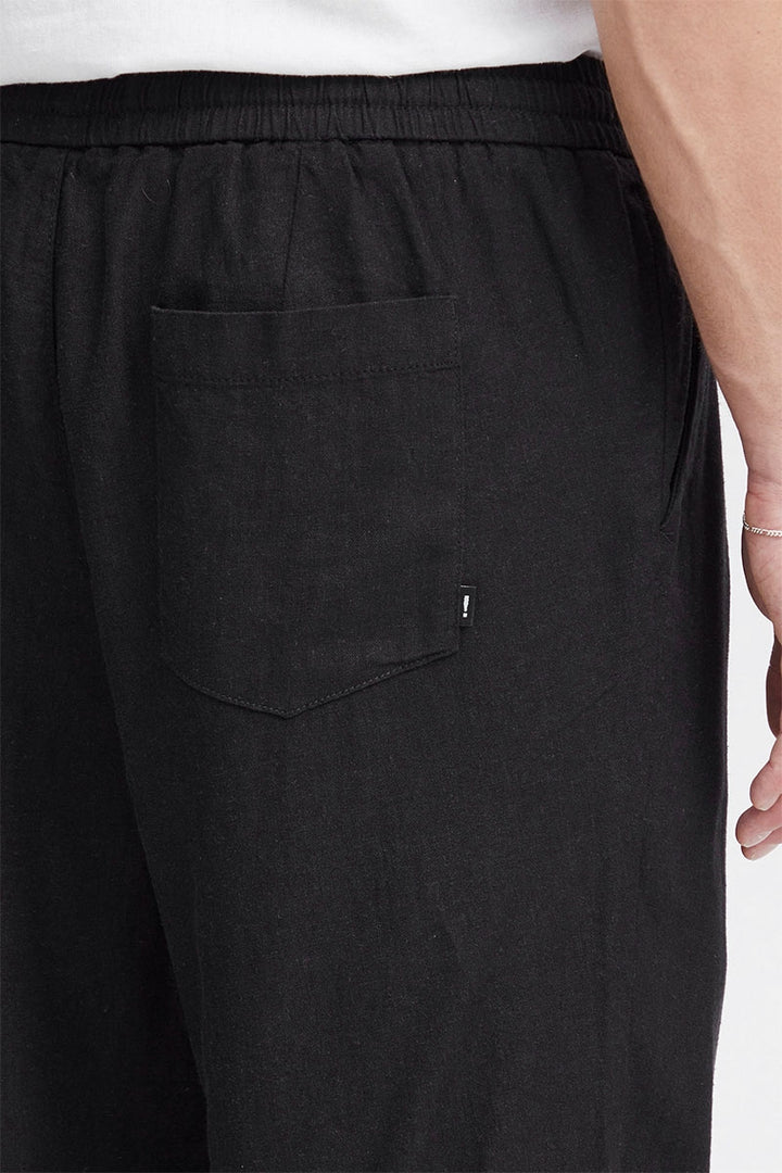 Alann Allan Elasticated linbukse - black - Herre - Helt Dilla AS