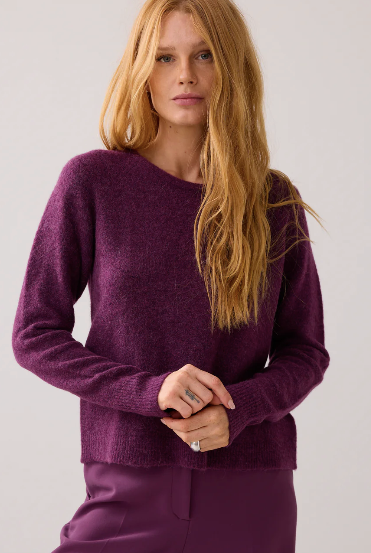 Sweater wool alpaca knit - Wineberry - Genser - Helt Dilla AS