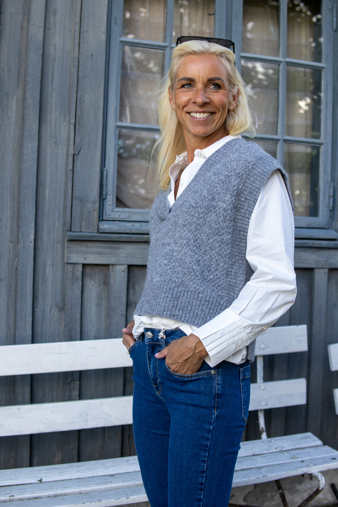 Ibra Waistcoat - Med Grey Melange - Vest - Helt Dilla AS