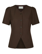 Jules Structure Blouse - Dark brown - Bluser - Helt Dilla AS