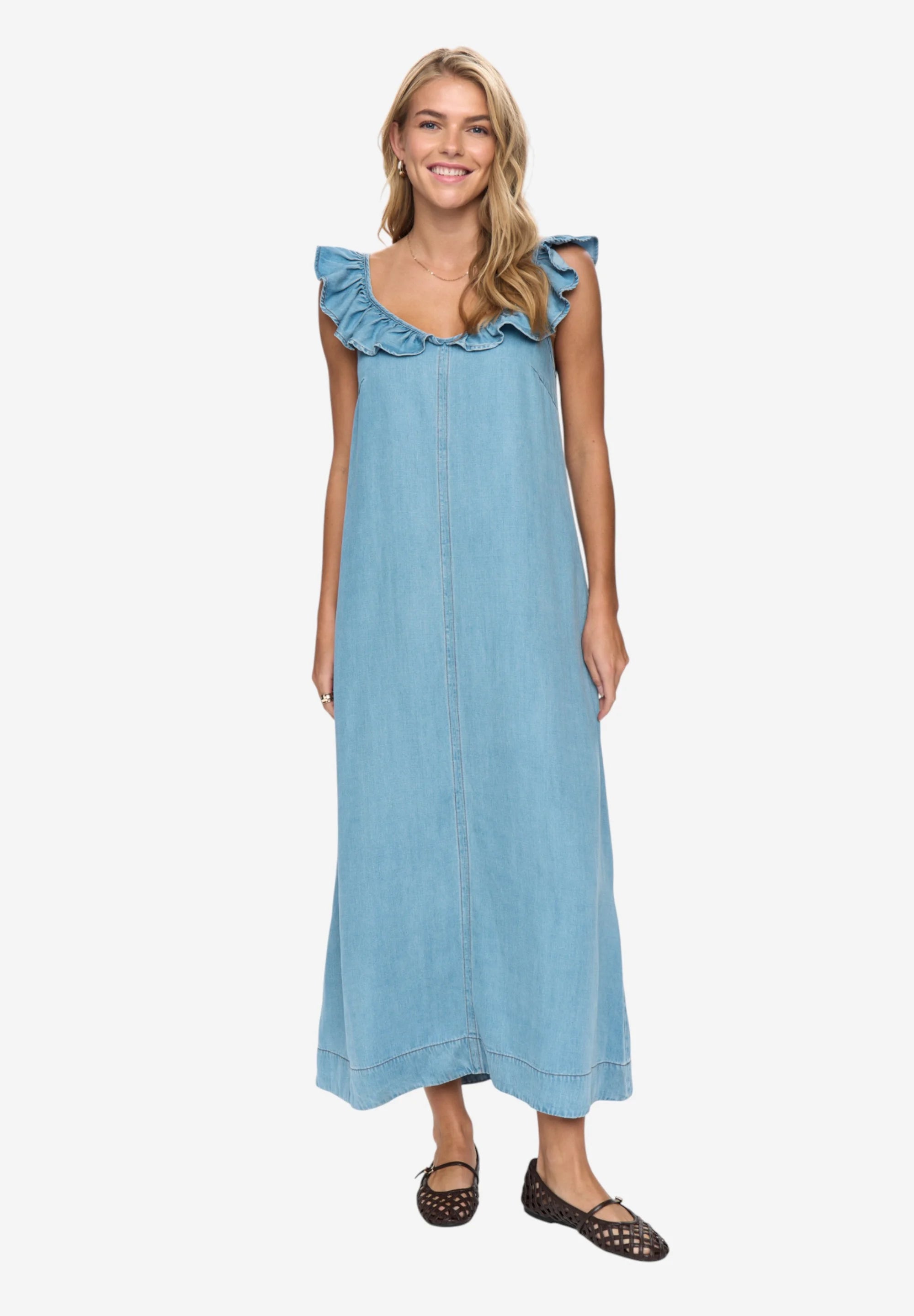 NuElida Dress - Blue Denim - Kjoler - Helt Dilla AS