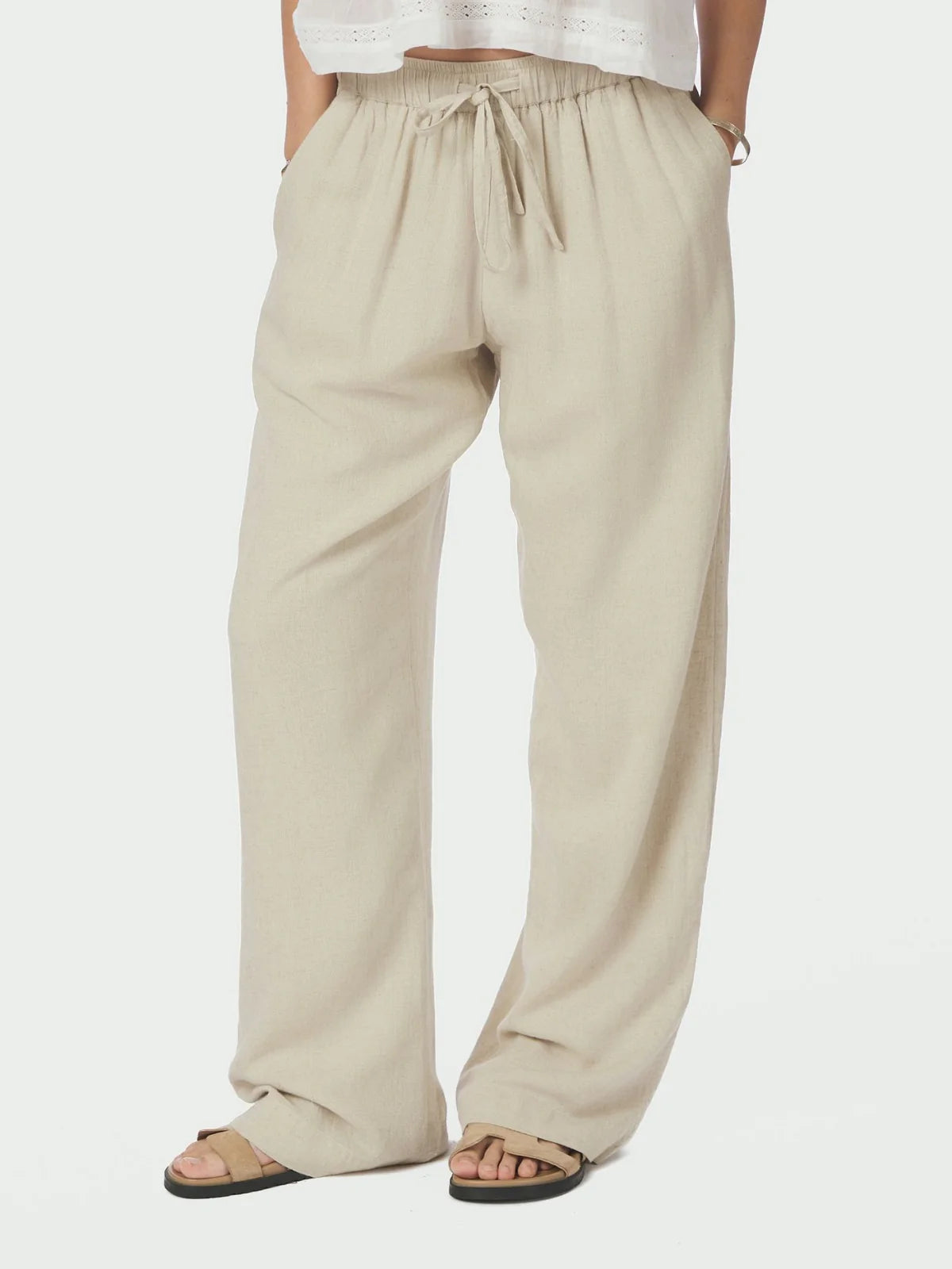 Sonar Linen Pants - Sand - Bukser - Helt Dilla AS