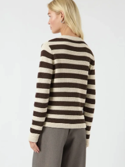 SIRONI LS KNIT CARDIGAN - chocolate brown